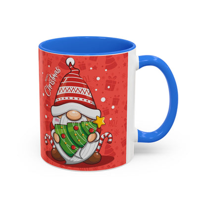 Christmas Tree Gnome, Red Christmas Gnome Mug with Tree and Candy Canes, Festive Holiday Coffee Cup, Cute Gnome Lover Gift, Winter Cocoa Mug, Christmas Kitchen Decor