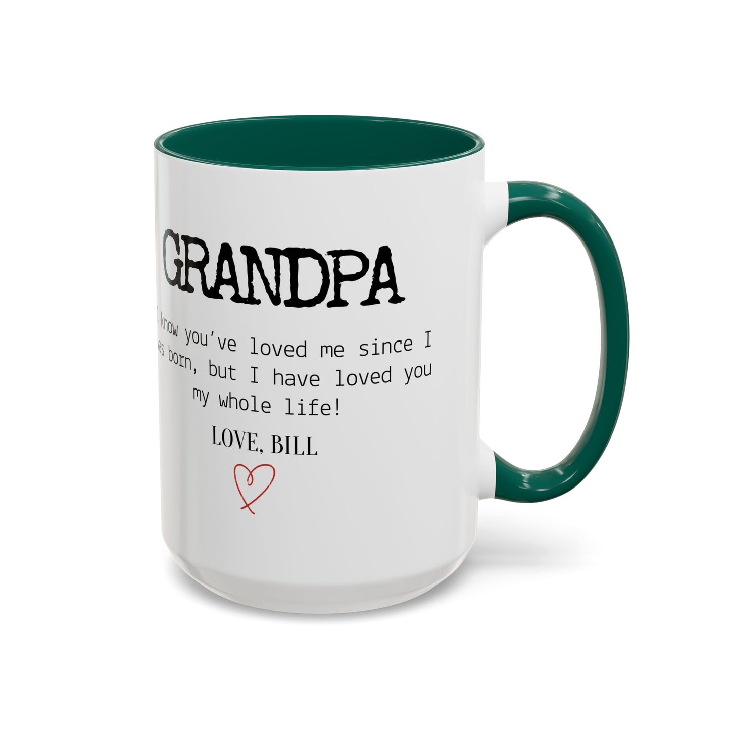 Personalized Grandpa Mug, Gift from Grandchild, Custom Message Coffee Cup, Grandpa Birthday Gift, Father’s Day Mug, Sentimental Gift for Grandpa