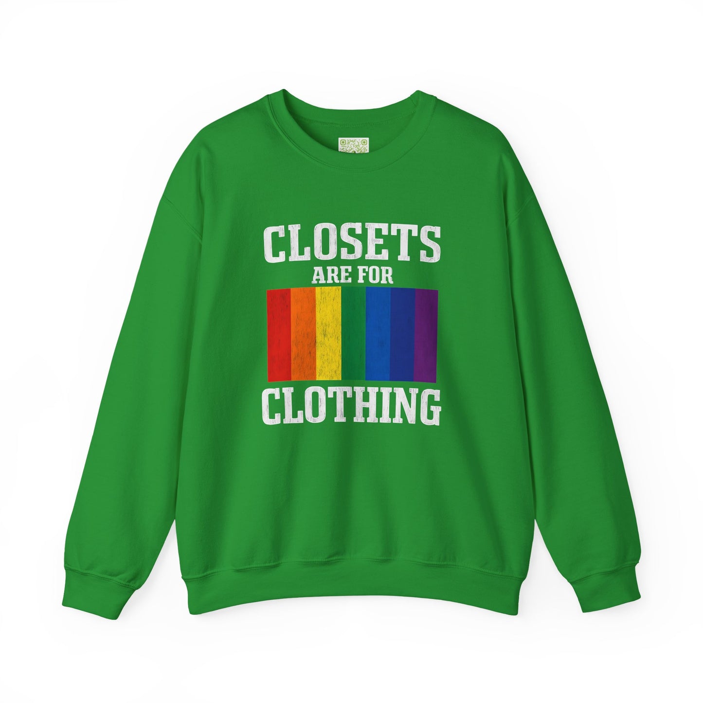 Rainbow Pride Crewneck Sweatshirt, Closets Are For Clothing Sweatshirt, Pride Month Sweatshirt, Queer Sweatshirt, LGBT Outfit