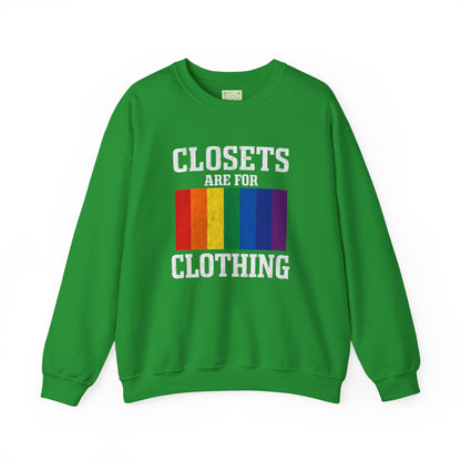 Rainbow Pride Crewneck Sweatshirt, Closets Are For Clothing Sweatshirt, Pride Month Sweatshirt, Queer Sweatshirt, LGBT Outfit