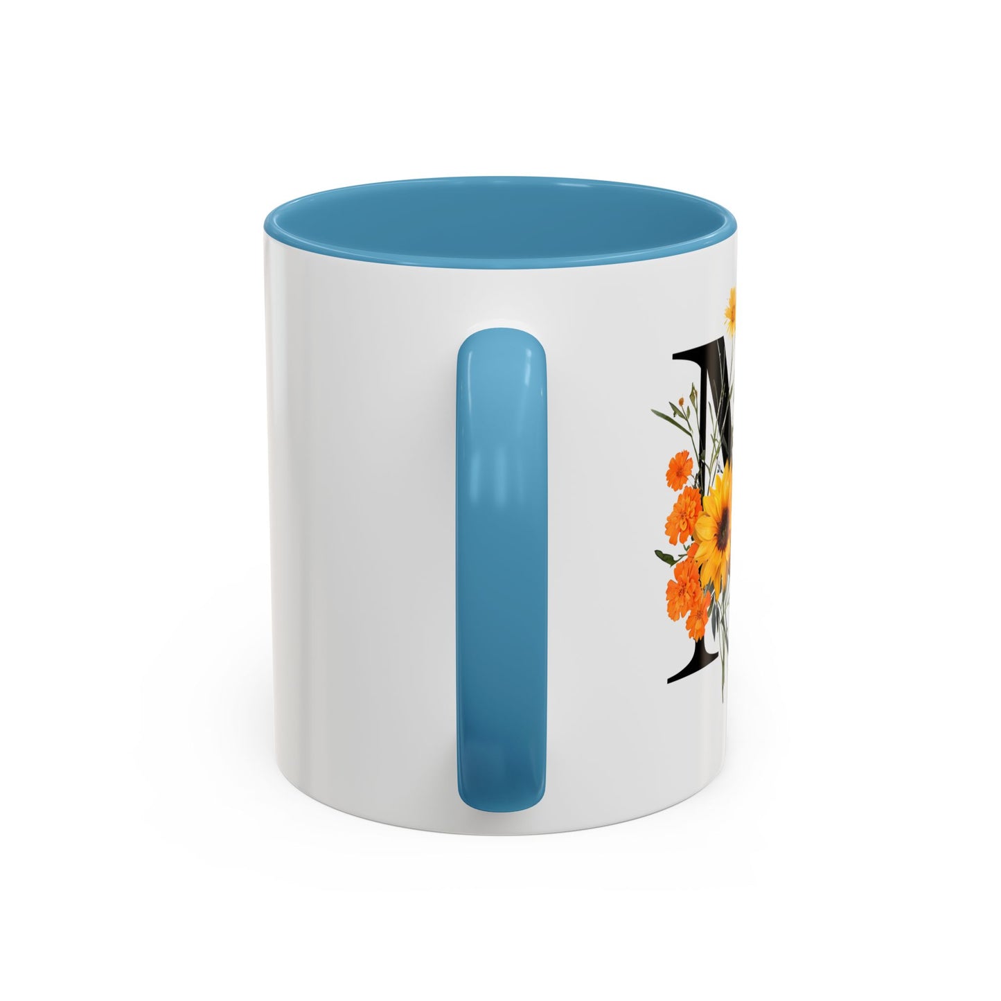 Personalized Floral Monogram - Letter M - Elegant Accent Coffee Mug – Personalized Mothers Day Gift