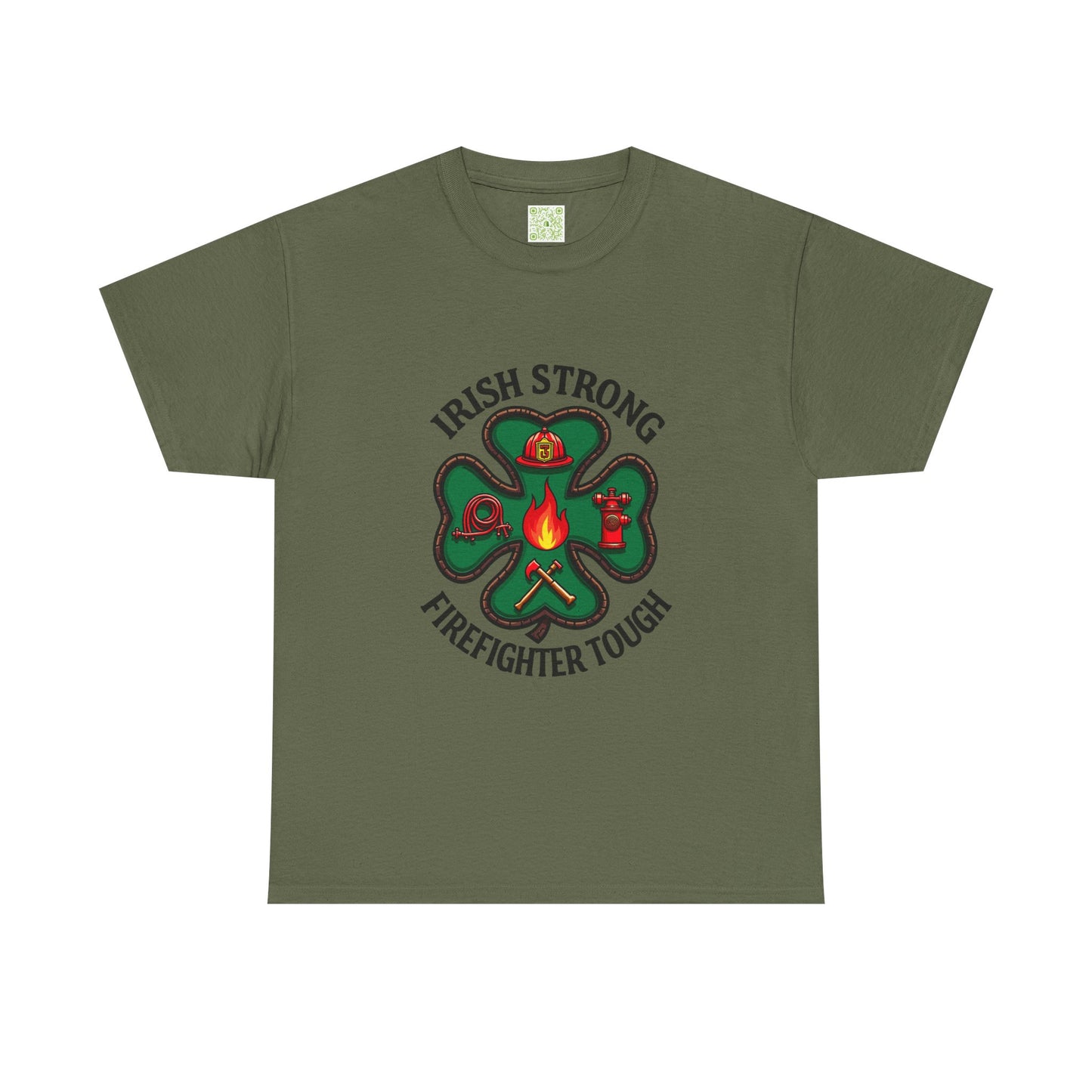 Irish Strong Firefighter Tough Unisex Heavy Cotton Tee, St. Patrick's Day Gift, Firefighter Apparel, Irish Pride Shirt, Unisex Tee