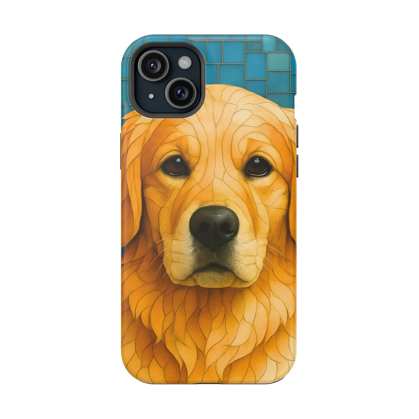 Golden Retriever Mosaic Phone Case, Dog Lover Gift, Protective iPhone Cover, Unique Pet Art, Animal Pattern Case