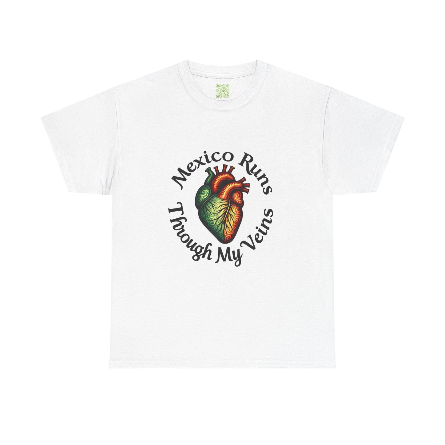 Viva La Vida Mexico Unisex Tee, Mexico Runs Through My Veins, Gift for Mexicans, Heart Design Tee, Celebratory Apparel, Mexican Pride