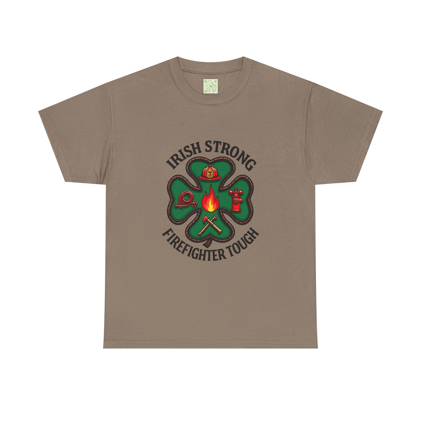 Irish Strong Firefighter Tough Unisex Heavy Cotton Tee, St. Patrick's Day Gift, Firefighter Apparel, Irish Pride Shirt, Unisex Tee