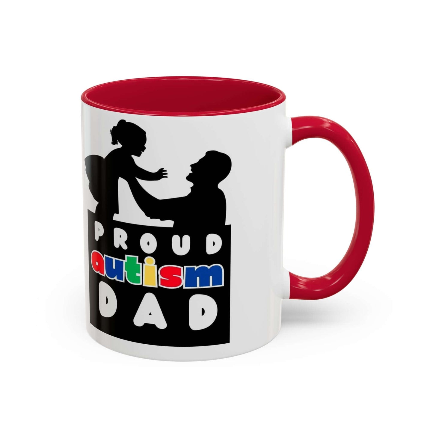 Autism Dad Multi Color Mug, Autism Spectrum Disorder, Neurodiversity Pride Merch, Autism Awareness, Inclusion Matters