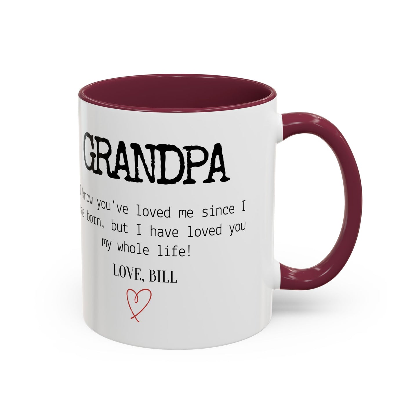 Personalized Grandpa Mug, Gift from Grandchild, Custom Message Coffee Cup, Grandpa Birthday Gift, Father’s Day Mug, Sentimental Gift for Grandpa