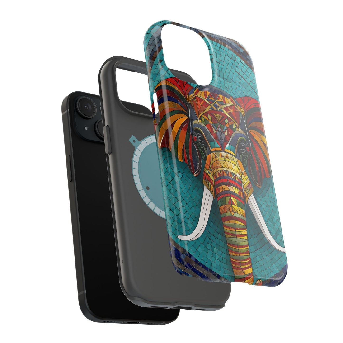 Artistic Elephant Phone Case, Elephant Case, Trendy iPhone Case, Elephant Lover Gift, Unique iPhone Case, Mosaic Design