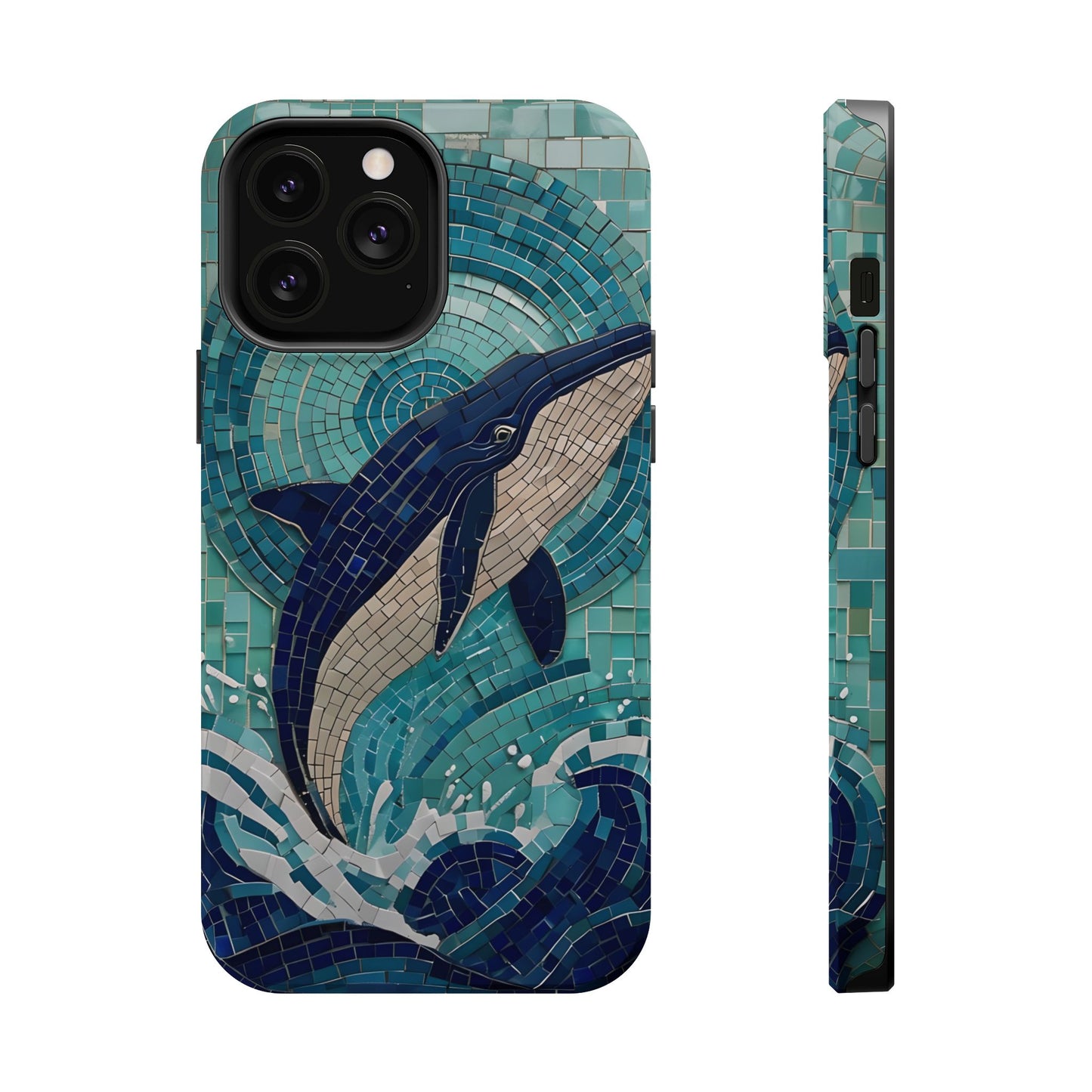 Whale Watching Mosaic iPhone Case, Whale Art, Unique Phone Case, Humpback Whale, Whale Gift, Marine Biology, Whale Watcher