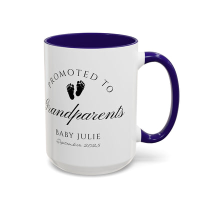 Promoted to Grandparents Mug, Pregnancy Announcement Coffee Cup, Baby Reveal Gift, New Grandparent Mug, Personalized Baby Announcement
