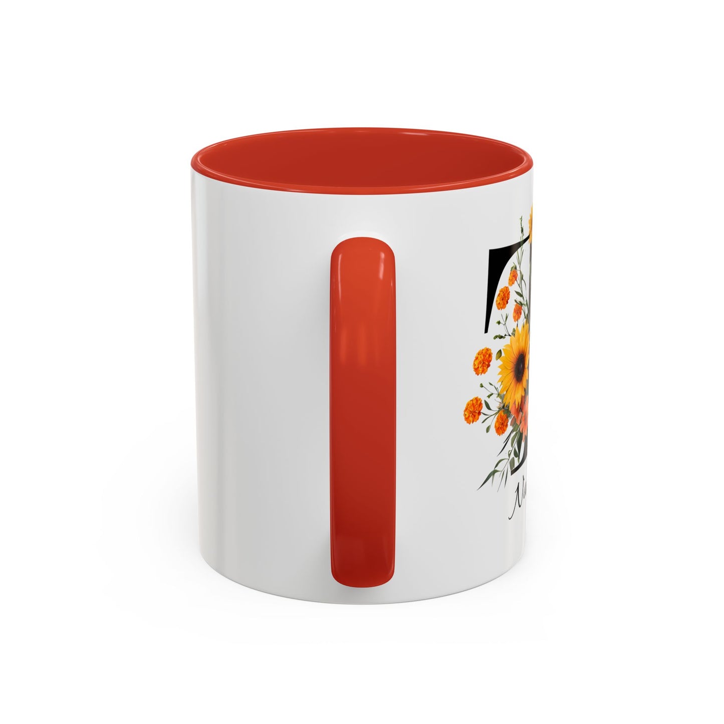 Personalized Floral Monogram - Letter T - Elegant Accent Coffee Mug – Personalized Mothers Day Gift