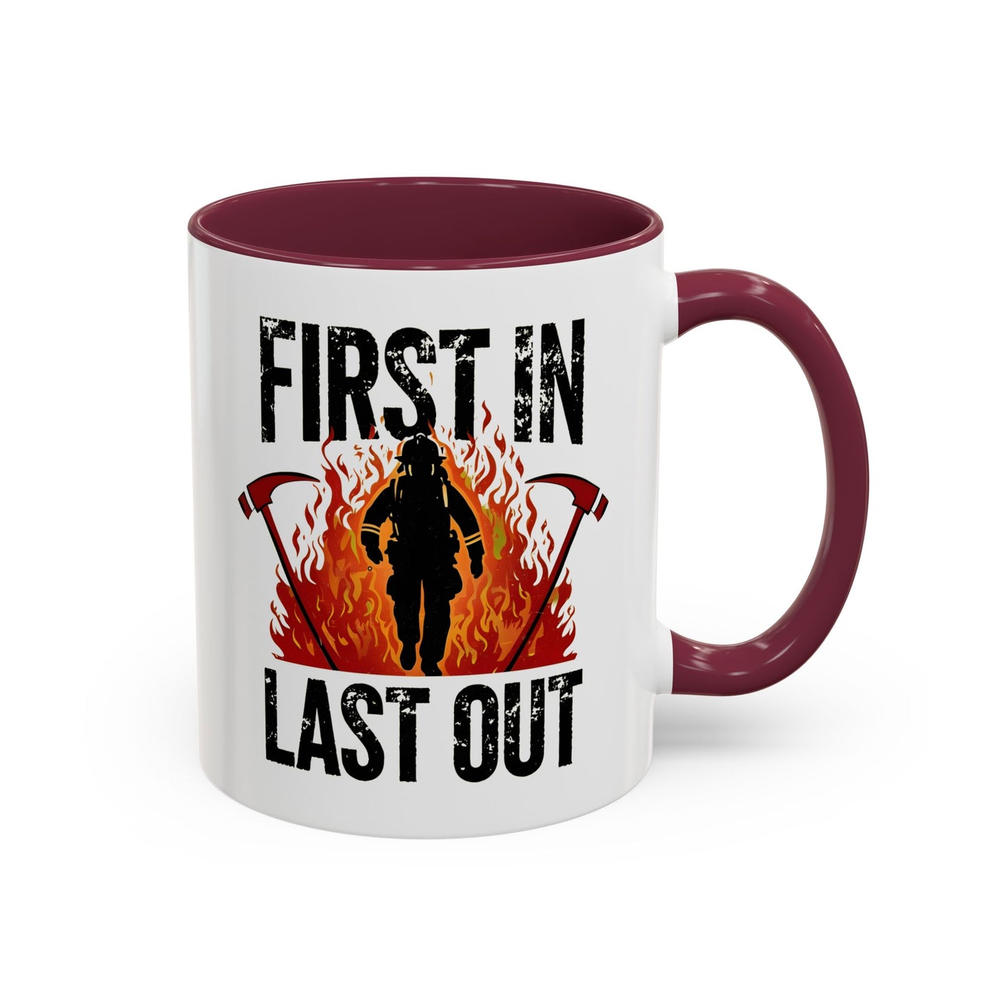 Firefighter First In Last Out Mug, Female Firefighter Gift, Firefighter Wife Mug, Thin Red Line, Firefighter Gift