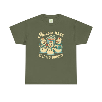 Nurses Make Spirits Bright Tee, Christmas Nurse Shirt, Nurse Holiday, Snowman Tshirt, Gift For Nurse, Nursing Christmas