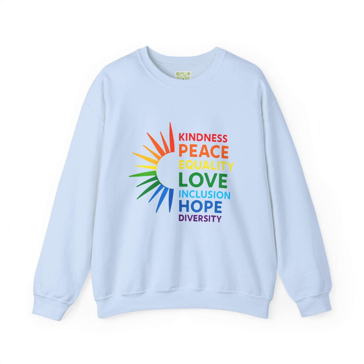 LGBTQ Equality Shirt, Pride Month Crewneck Sweatshirt, Kindness Peace Love Pride Sweater, Rainbow Gay Pride Clothing, Unisex Pride Gift