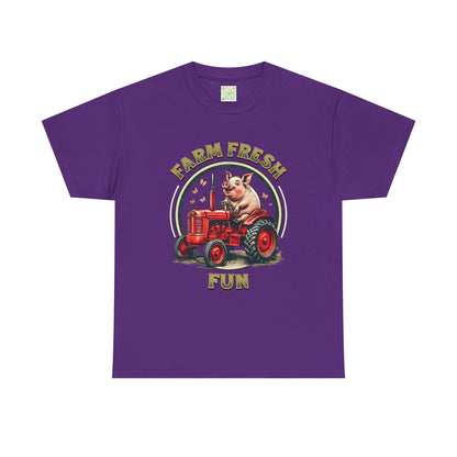 Potbelly Pig Farm Fresh Fun T-Shirt, Vintage Farmhouse Tee, Retro Pig Tractor Shirt, Animal Lover Gift, Country Life Apparel