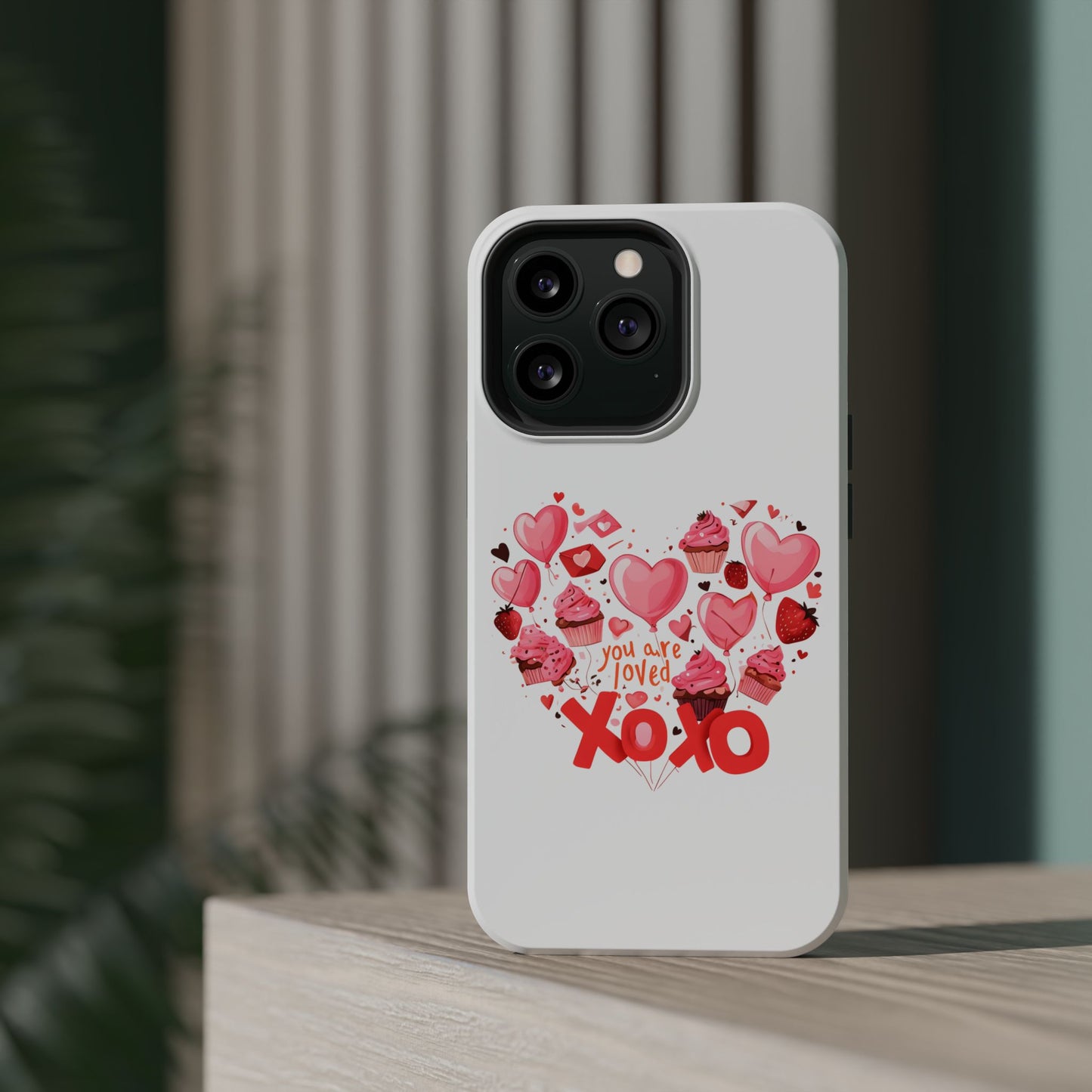 Valentine's Day Magnetic Tough Cases, Cute Phone Cover, Gift for Her, Love Heart Design, Personalizable Tech Accessory