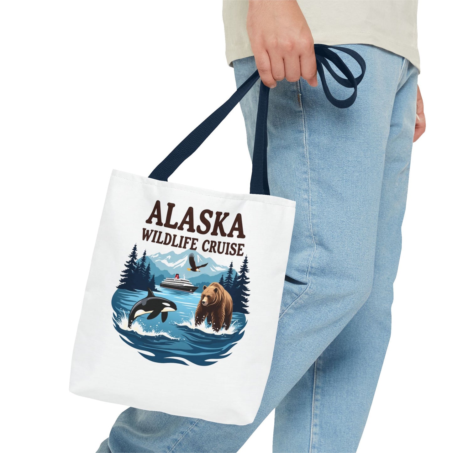 Alaska Wildlife Cruise Tote Bag, Adventure Lovers Gift, Cruise Squad 2025, Alaska Vacation Tote Bag, Alaskan Cruise Tote