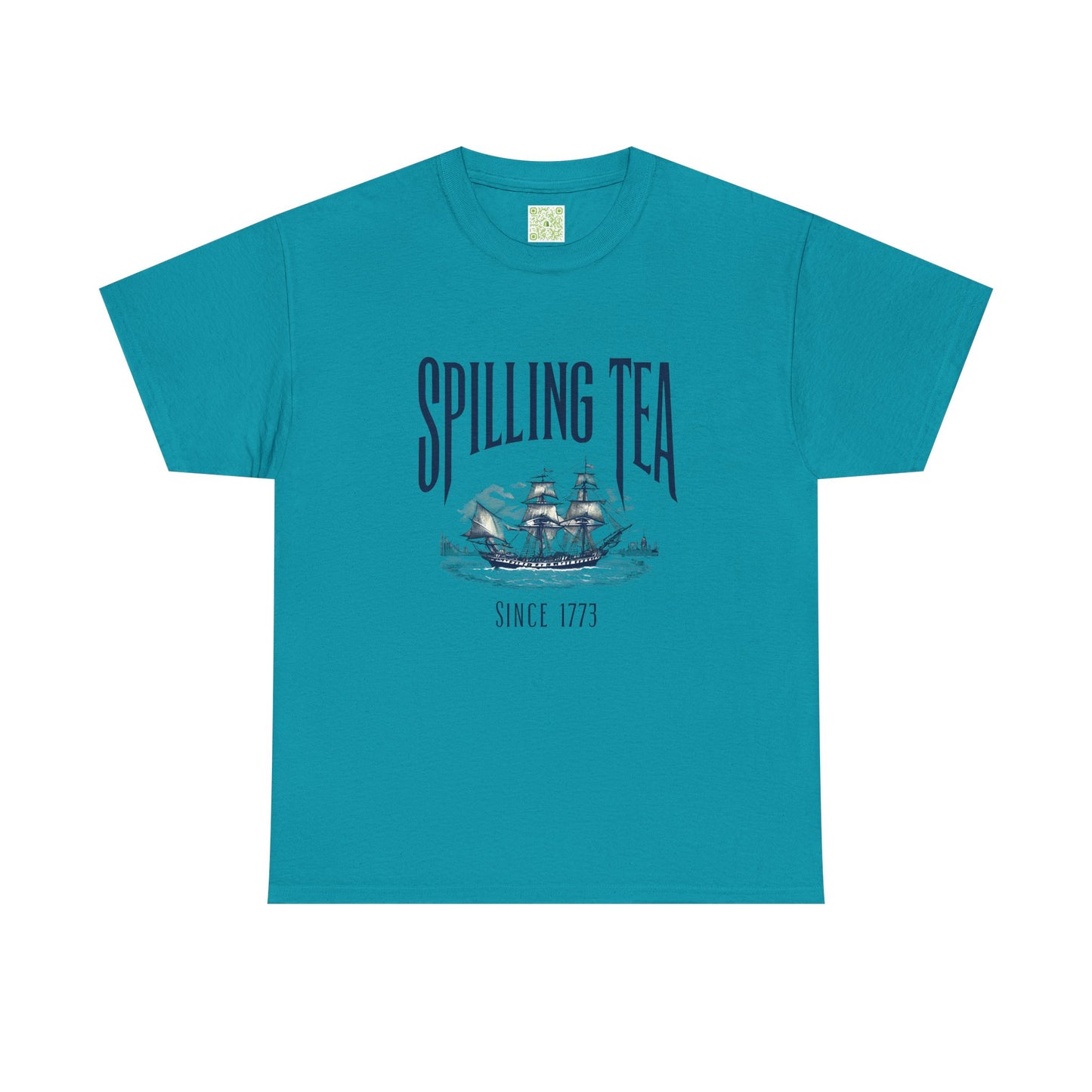 Spilling Tea Unisex Heavy Cotton Tee, Boston Tea Party Since 1773, Funny Patriot Shirt, History Gifts, Patriotic Shirt