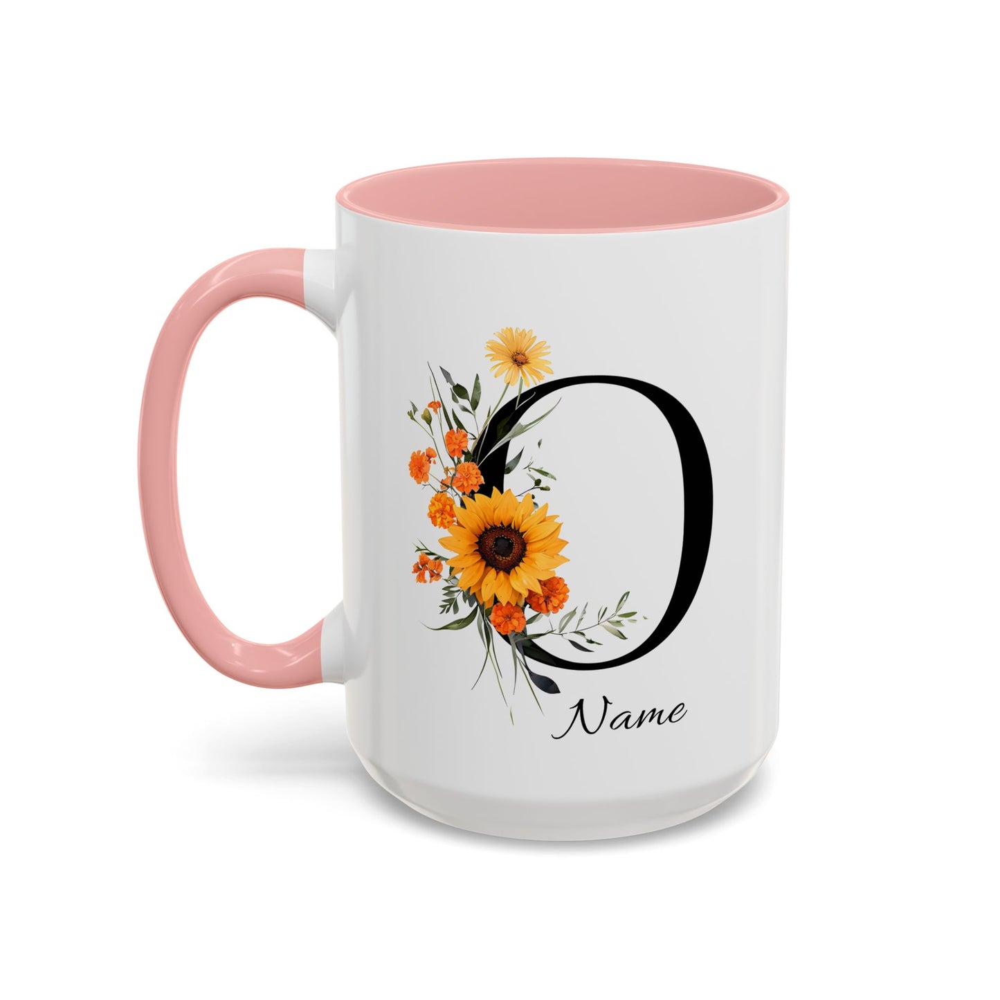 Personalized Floral Monogram - Letter O - Elegant Accent Coffee Mug – Personalized Mothers Day Gift