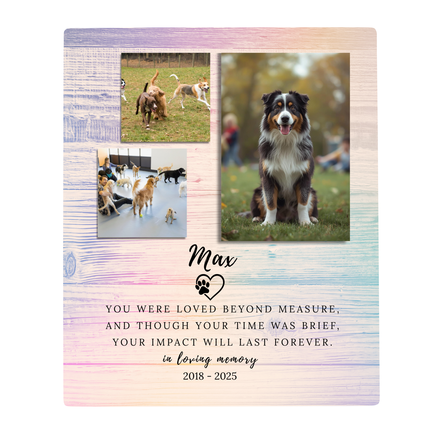 Pet Memorial - Dog Memorial Pet Loss Gifts - Dog Plaque - Vertical