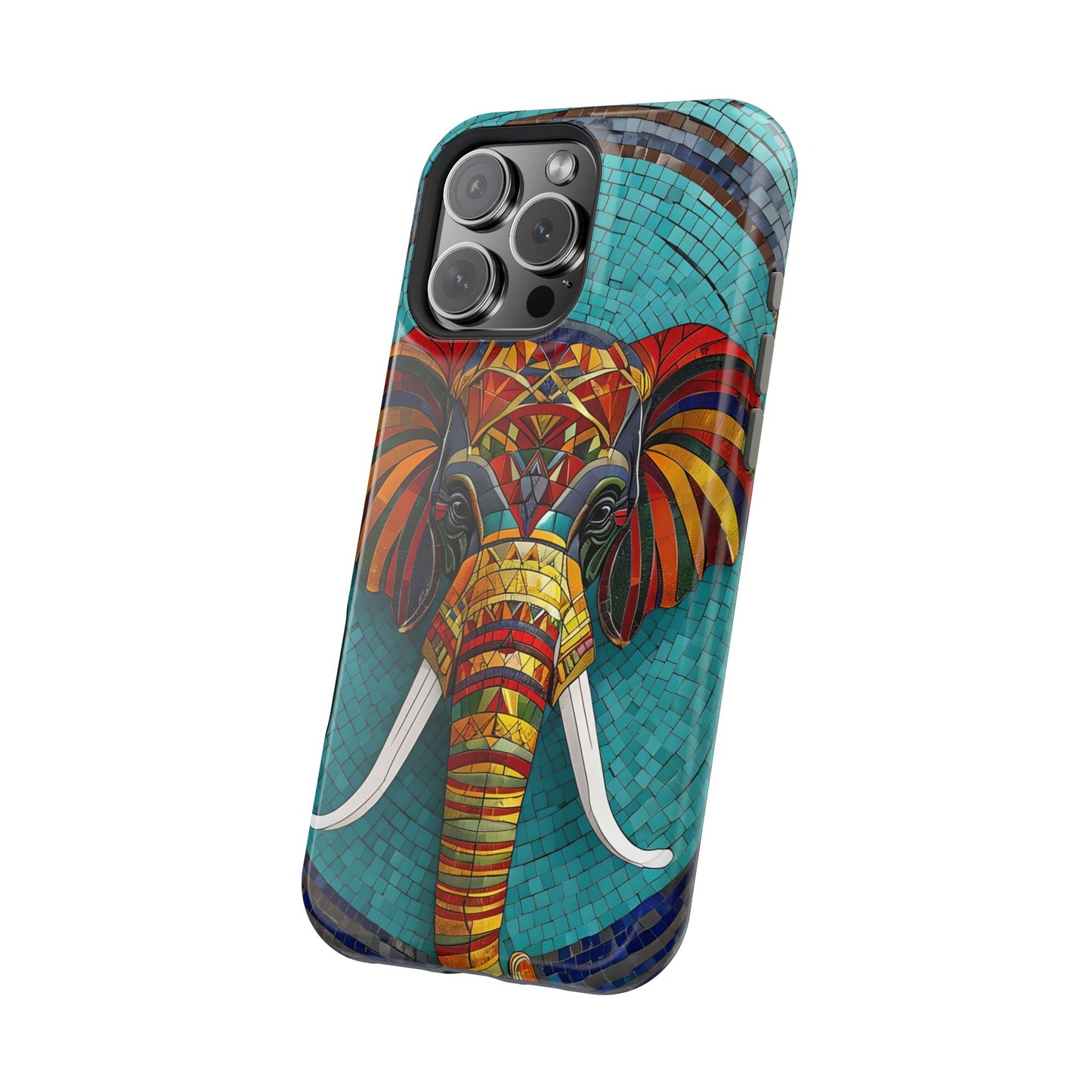 Artistic Elephant Phone Case, Elephant Case, Trendy iPhone Case, Elephant Lover Gift, Unique iPhone Case, Mosaic Design