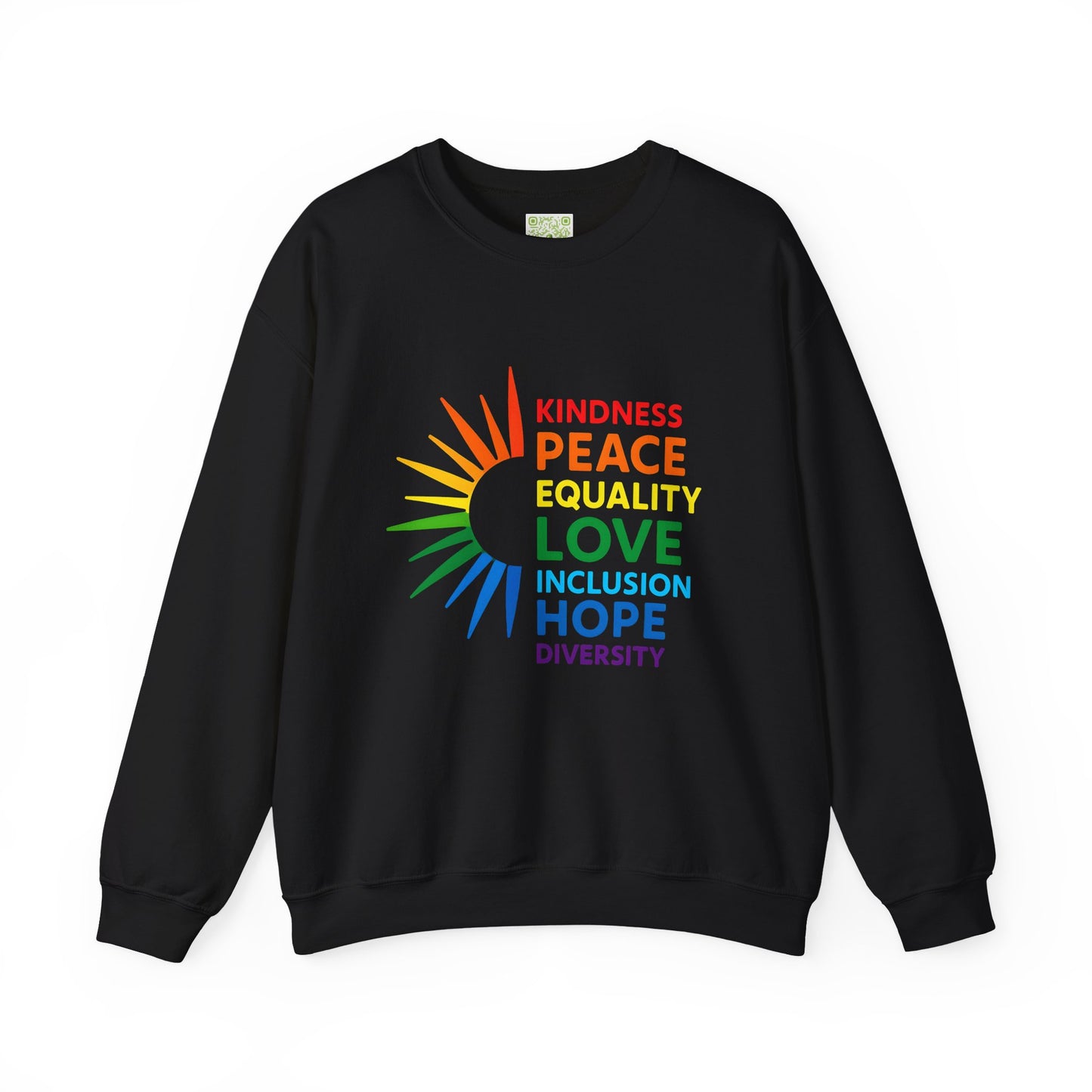 LGBTQ Equality Shirt, Pride Month Crewneck Sweatshirt, Kindness Peace Love Pride Sweater, Rainbow Gay Pride Clothing, Unisex Pride Gift