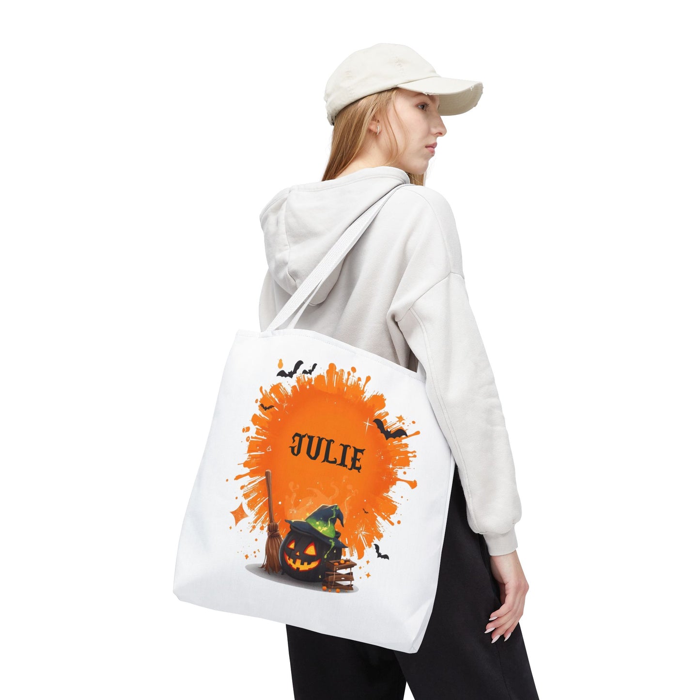 Custom Kids Halloween Trick or Treat Bag – Personalized Pumpkin Candy Tote Sack – Children’s Halloween Gift, Reusable Candy Bag