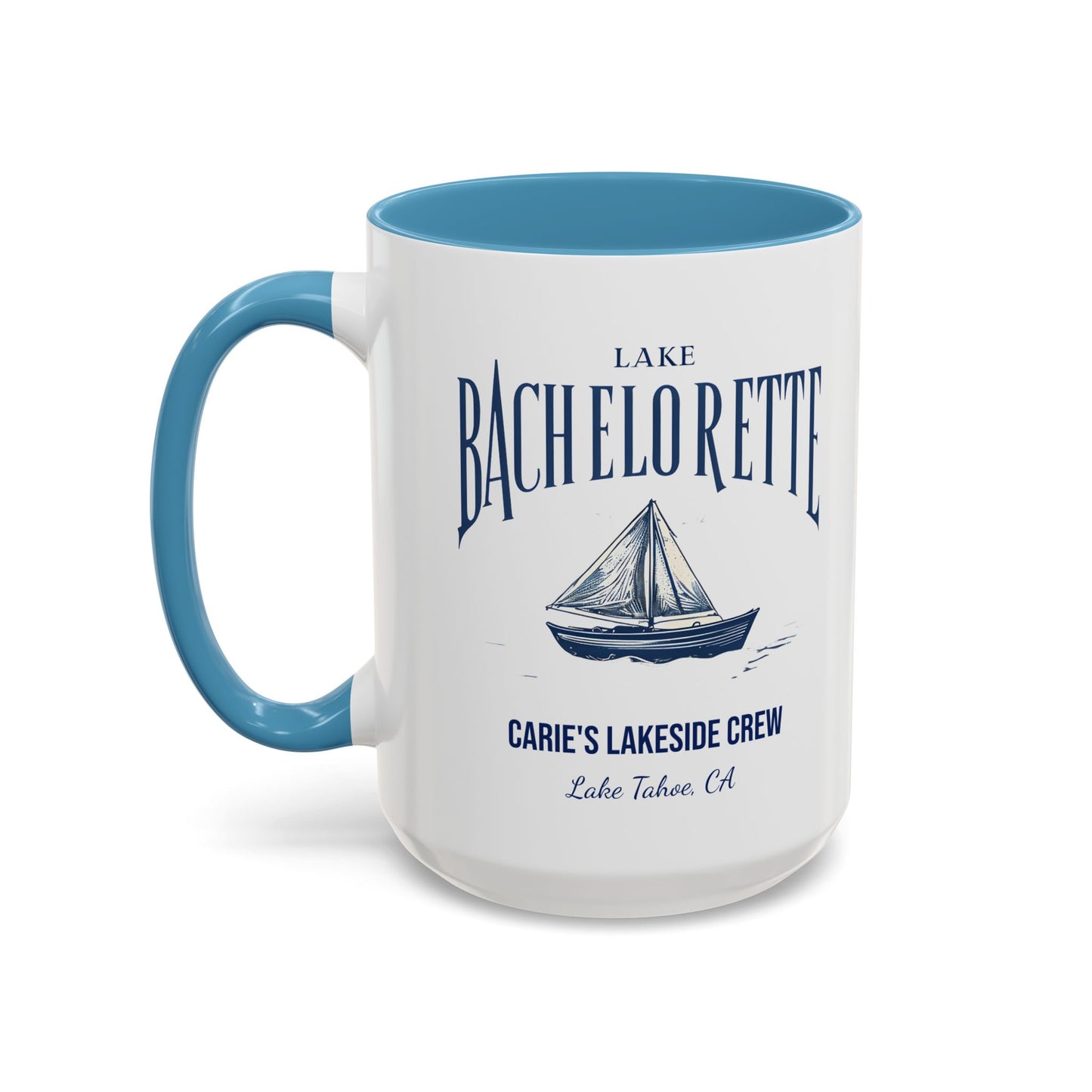 Let's Get Nauti Personalized Accent Coffee Mug, Sail Boat Hen Party Favor, Bachelorette Cruise, Bride Tribe, Camp Bach Gift