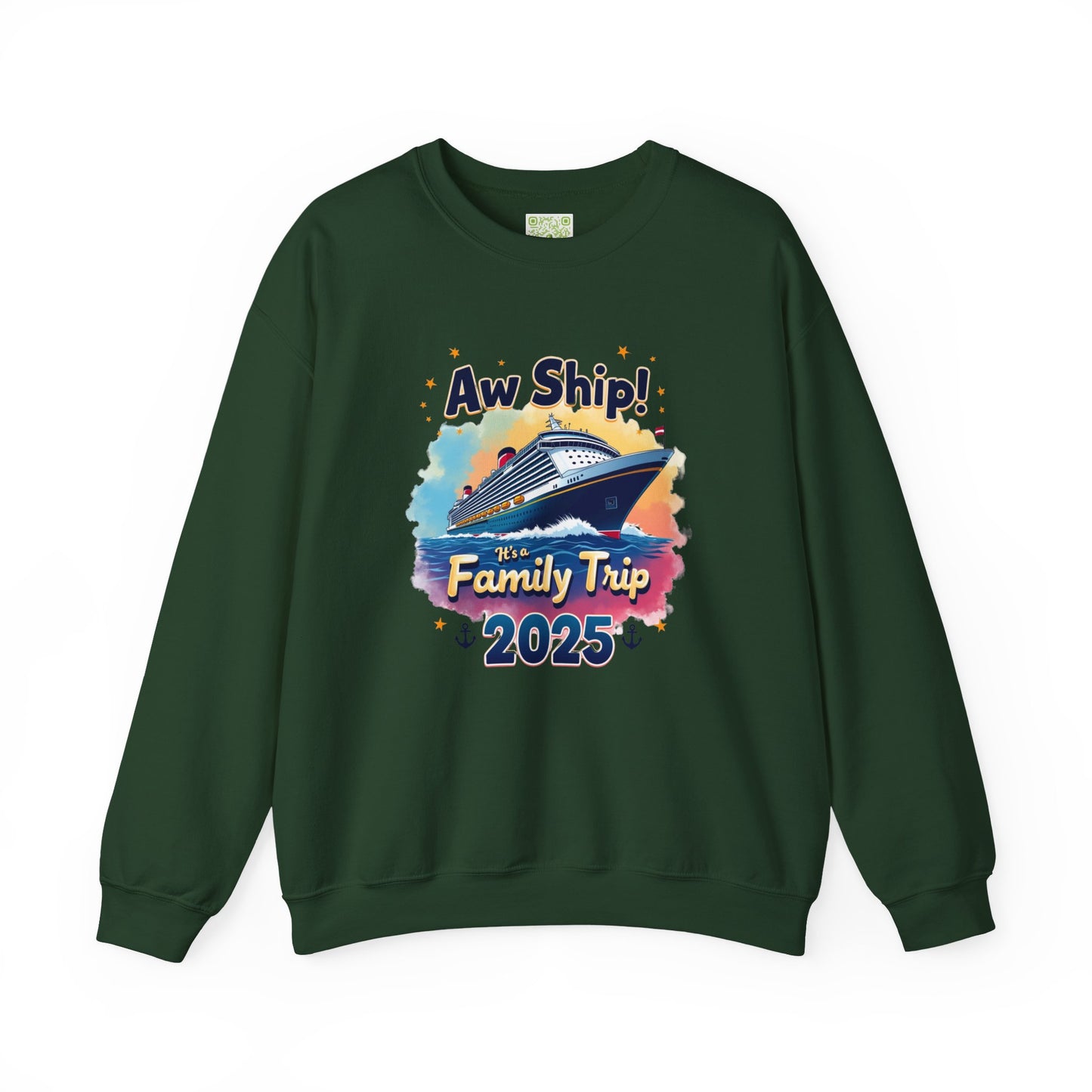 Aw Ship! Family Trip 2025 Unisex Crewneck Sweatshirt, Cruise