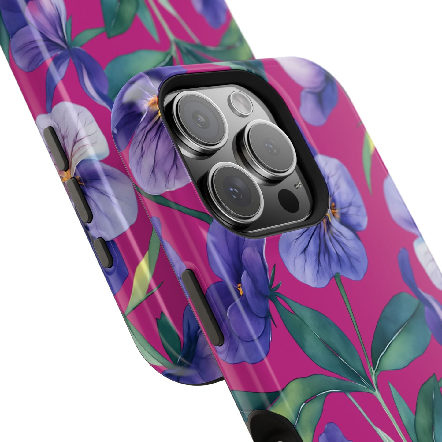African Violet Floral Magnetic Tough Case, Summer Iphone Case, Wildflower Case, Flower Phone Cover, Stylish Phone Case