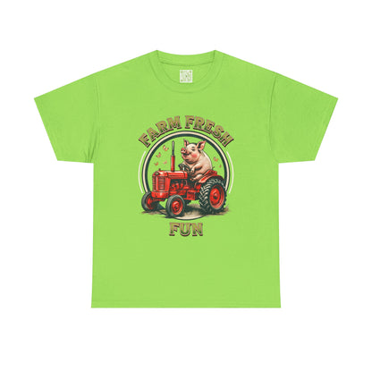Potbelly Pig Farm Fresh Fun T-Shirt, Vintage Farmhouse Tee, Retro Pig Tractor Shirt, Animal Lover Gift, Country Life Apparel