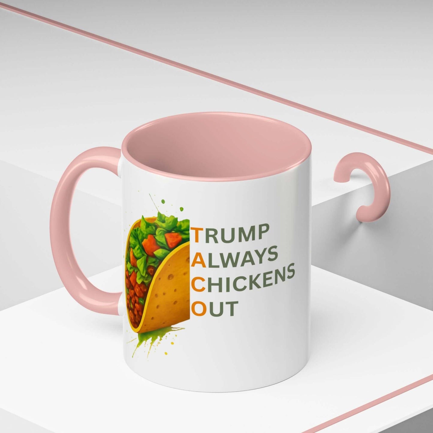 Trump Always Chickens Out TACO Mug, Subtle Anti Trump, Democrat Gift Mug, Funny Liberal Gift, Political Mug