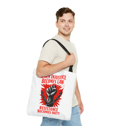 Resistance Duty Tote Bag, Political Protest Tote, Graphic Tote Bag, Subtle Anti Trump, Trendy Tote Bag, Injustice Law
