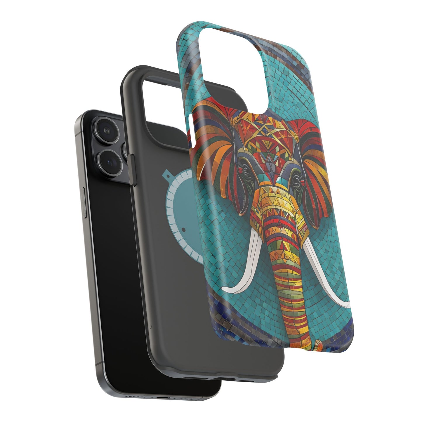 Artistic Elephant Phone Case, Elephant Case, Trendy iPhone Case, Elephant Lover Gift, Unique iPhone Case, Mosaic Design