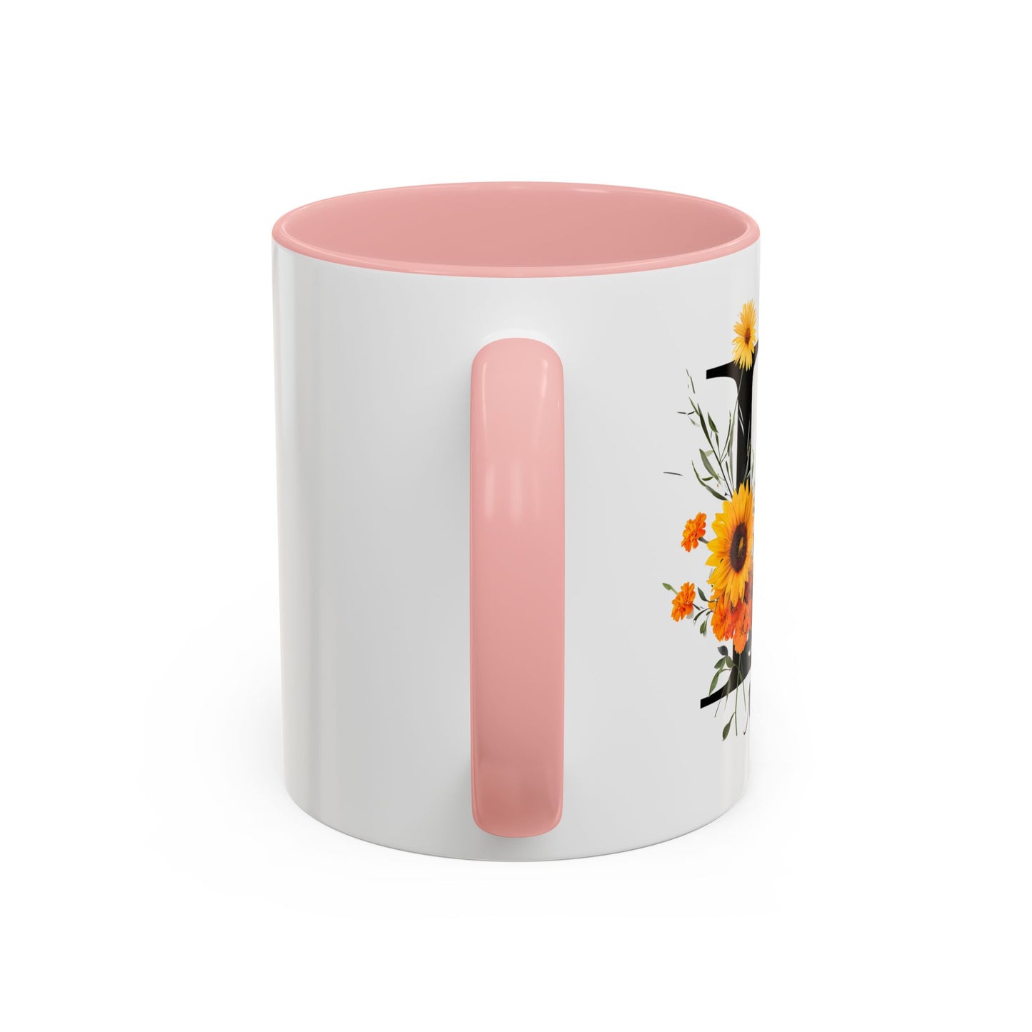 Personalized Floral Monogram - Letter L - Elegant Accent Coffee Mug – Personalized Mothers Day Gift