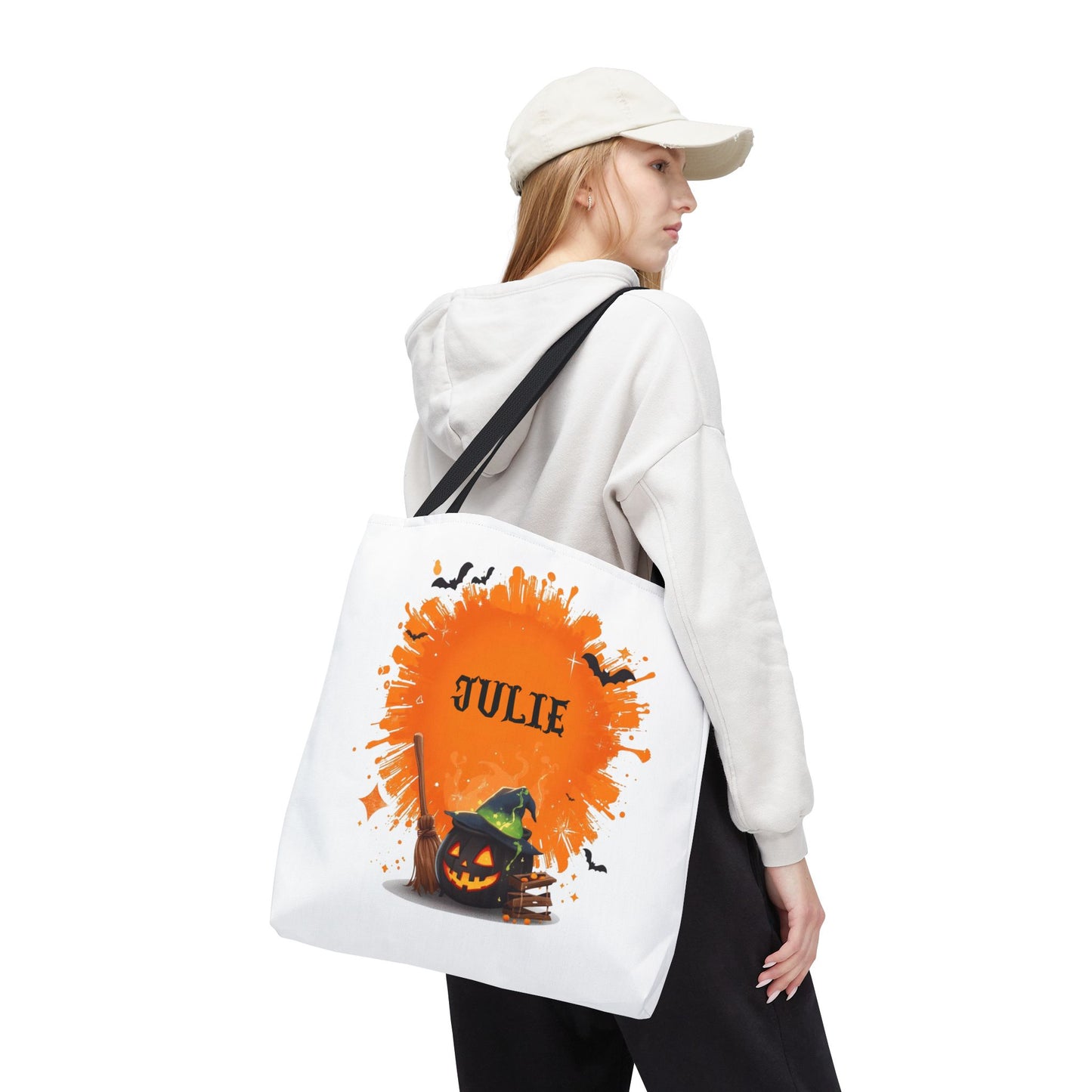 Custom Kids Halloween Trick or Treat Bag – Personalized Pumpkin Candy Tote Sack – Children’s Halloween Gift, Reusable Candy Bag