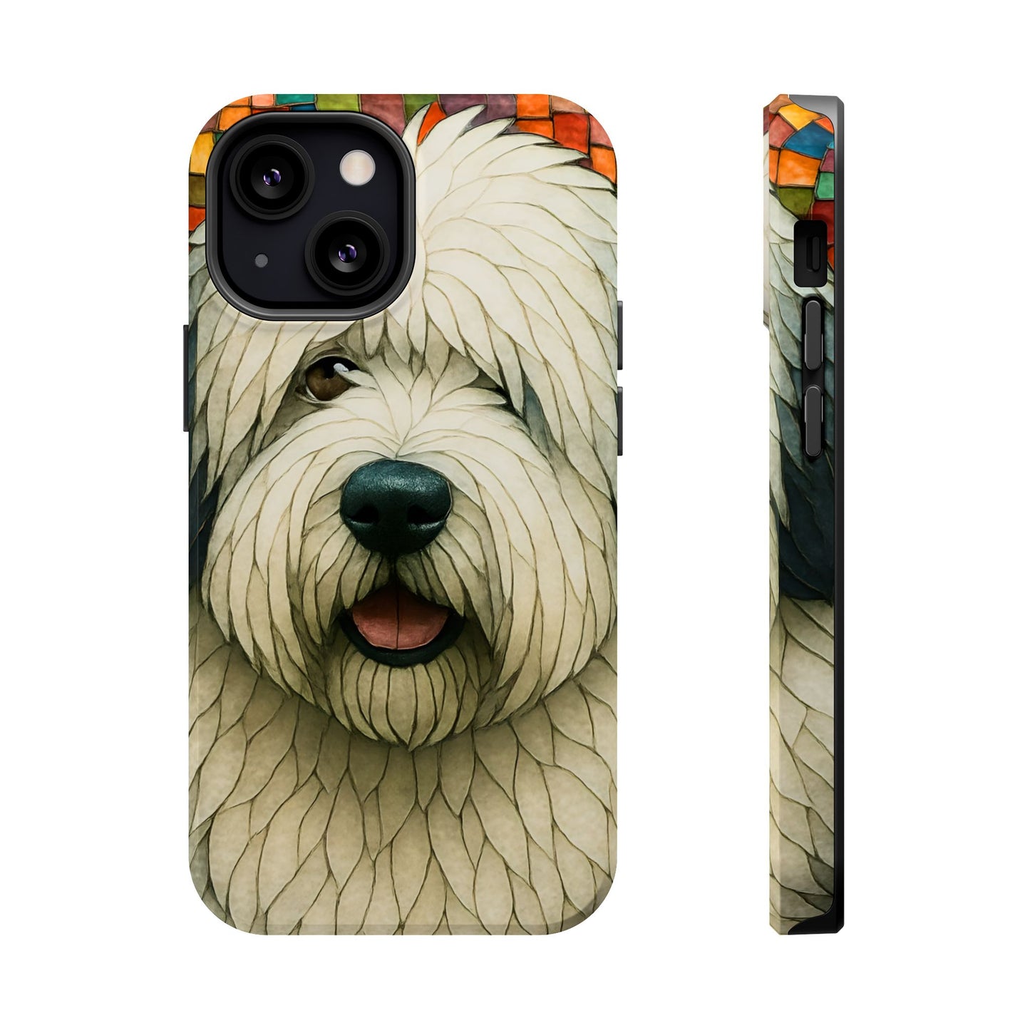 Old English Sheepdog Mosaic Phone Case, English Sheepdog iPhone Case, Dog Phone Case, Dog Lover Gift, Cute Dog Cover