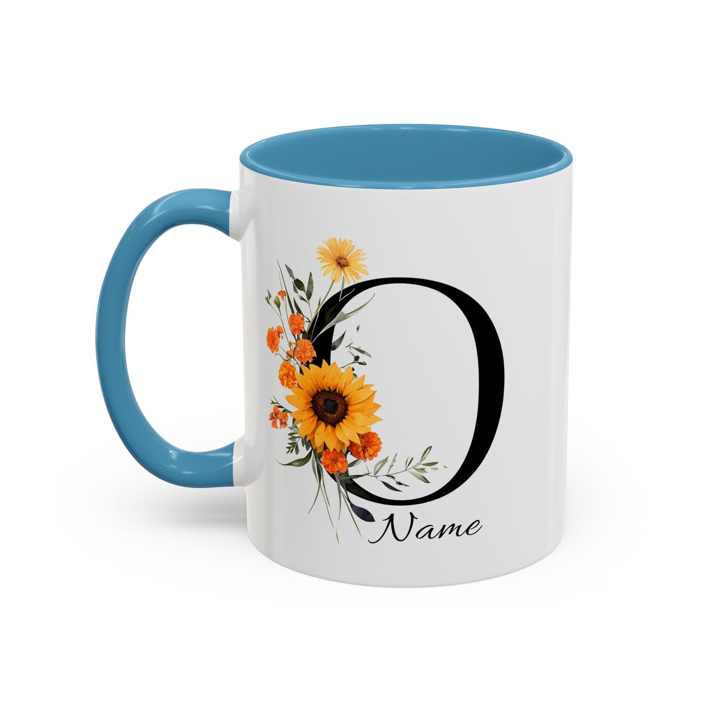 Personalized Floral Monogram - Letter O - Elegant Accent Coffee Mug – Personalized Mothers Day Gift