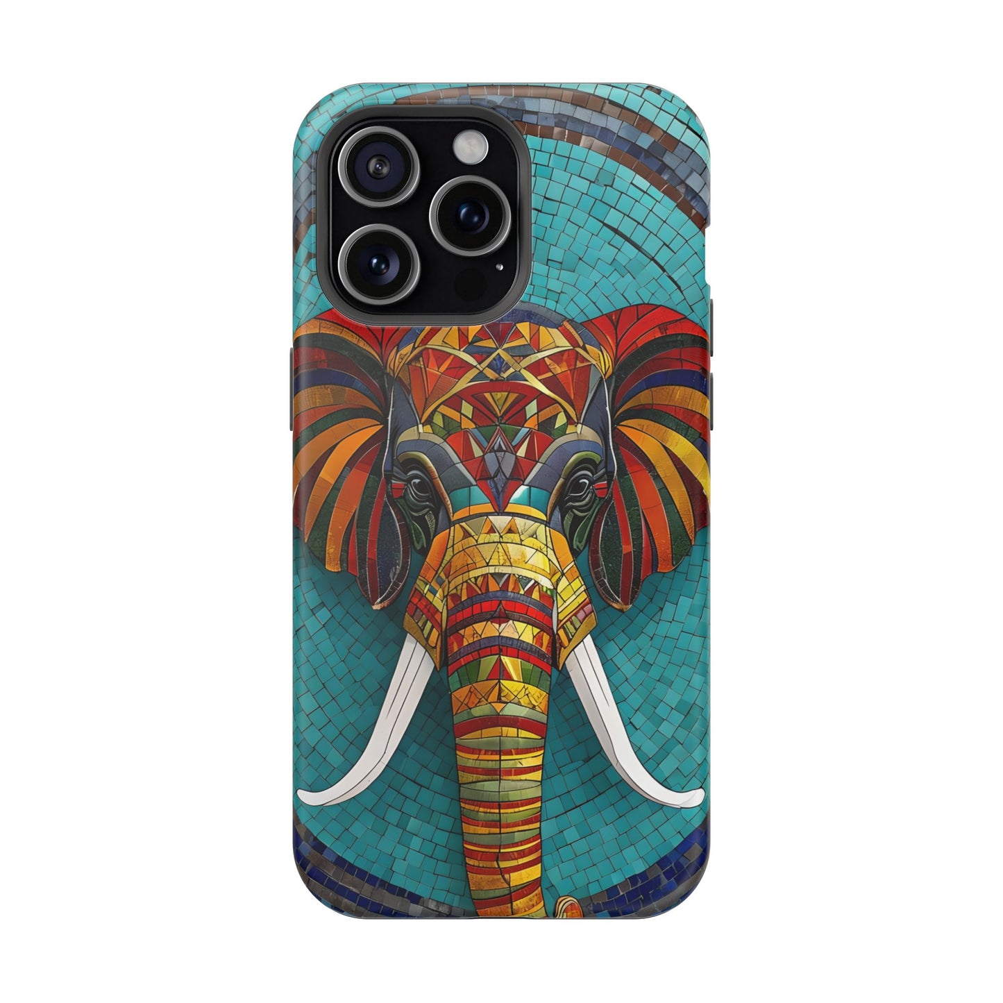 Artistic Elephant Phone Case, Elephant Case, Trendy iPhone Case, Elephant Lover Gift, Unique iPhone Case, Mosaic Design