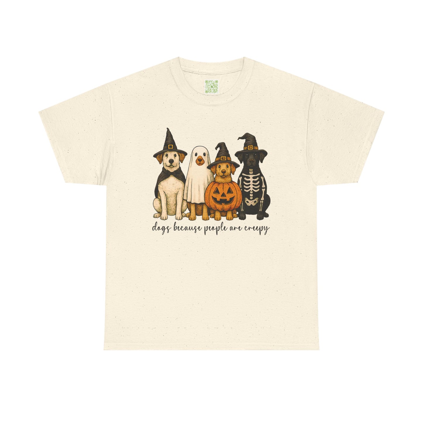 Woman wearing a maroon Halloween Dog Lovers Tee with a ghost, pumpkin, and dogs graphic.