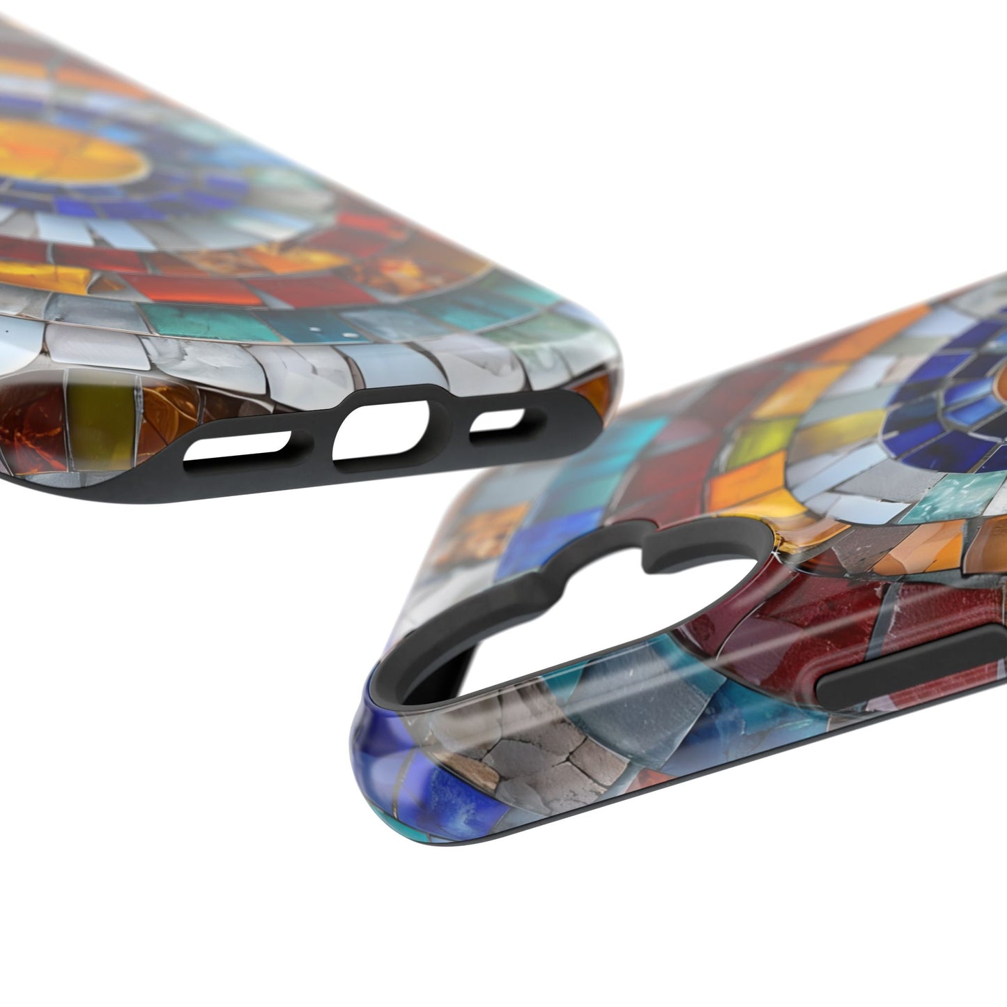 Magnetic Mosaic Phone Case, Trendy iPhone Case, Unique Design, Faux Stained Glass, Custom Phone Cover, Wireless Charging