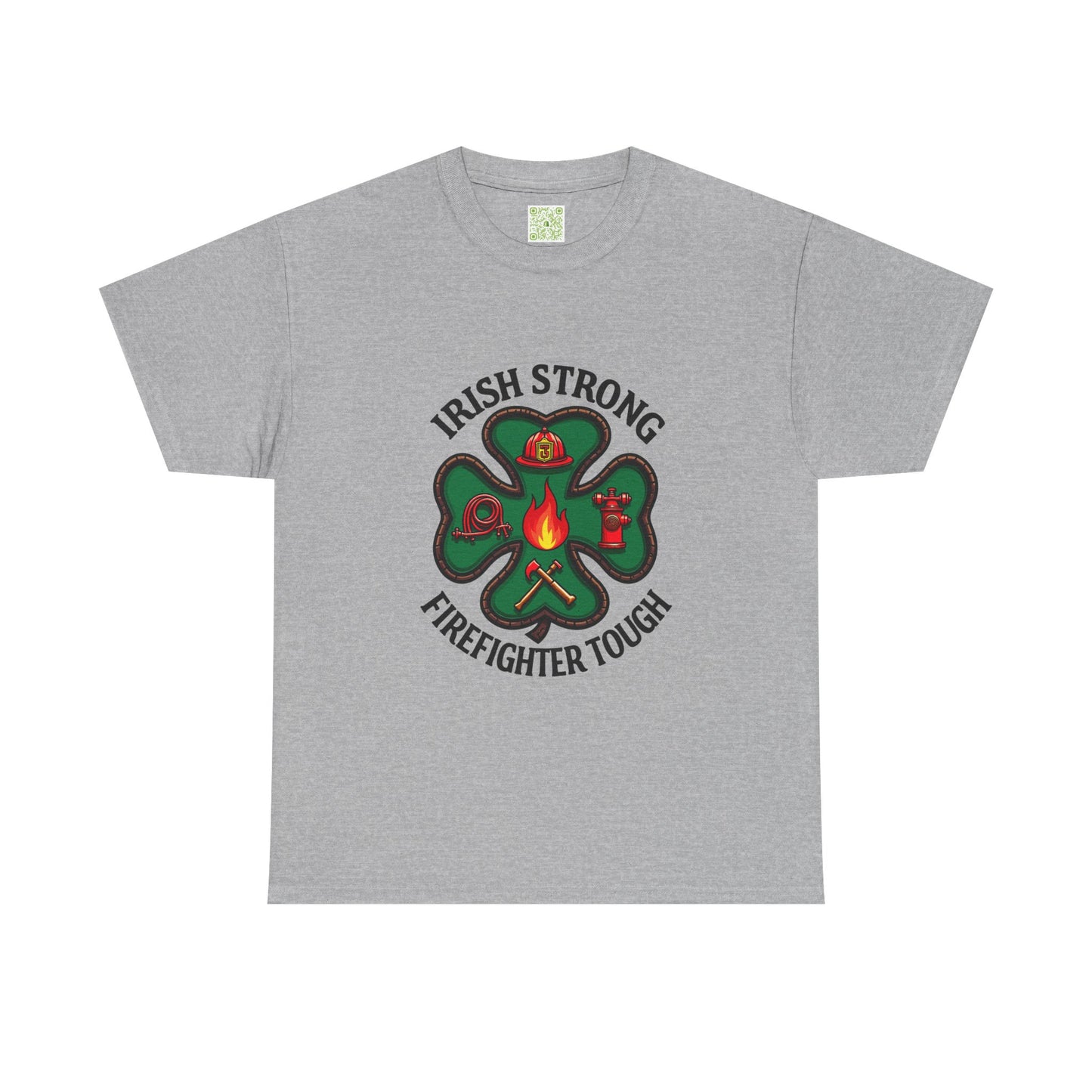 Irish Strong Firefighter Tough Unisex Heavy Cotton Tee, St. Patrick's Day Gift, Firefighter Apparel, Irish Pride Shirt, Unisex Tee