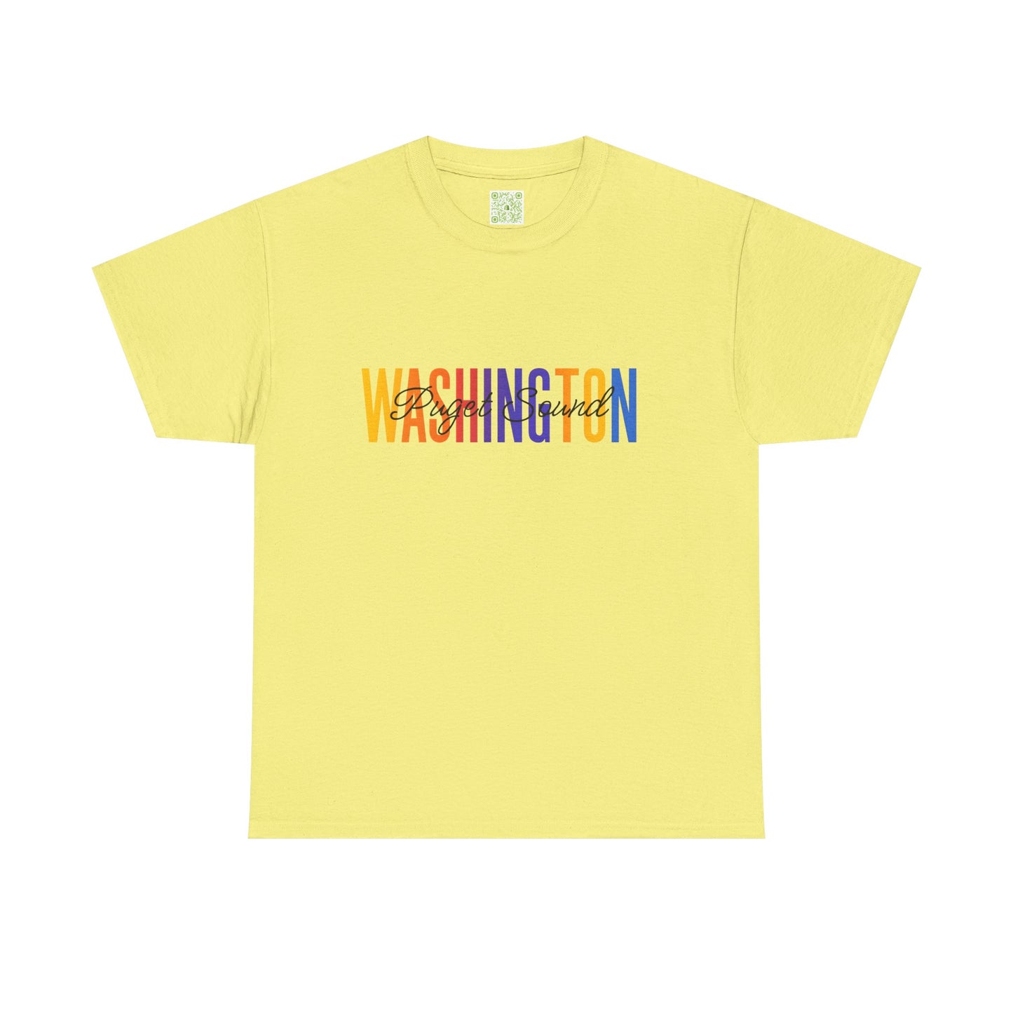 Colorful Puget Sound Washington Tee, Unisex Cotton Shirt, Tacoma Souvenir, Puget Sound Gift, Washington Souvenir