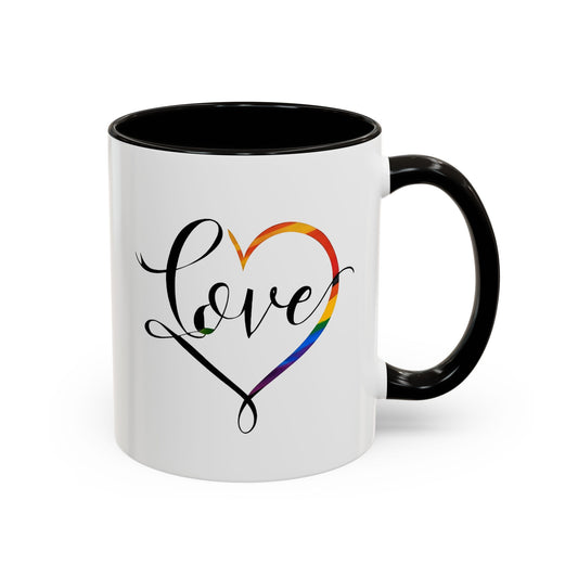 Celebration Rainbow Heart Mug  - Celebrate Diversity and Unity  - Valentine's Gift - Pride Celebration Mug