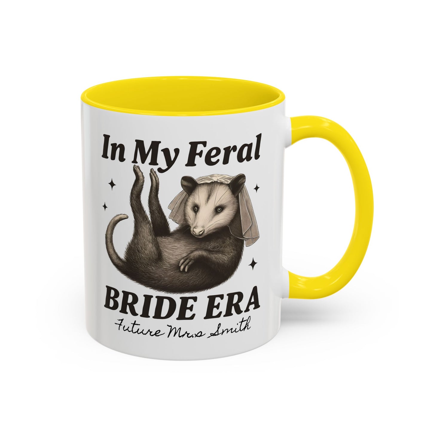 Feral Bride Era Coffee Mug, Funny Bride Mug, In My Feral Era Mug, Opossum Bride Mug, Bride Gift Idea, Quirky Bride Gift