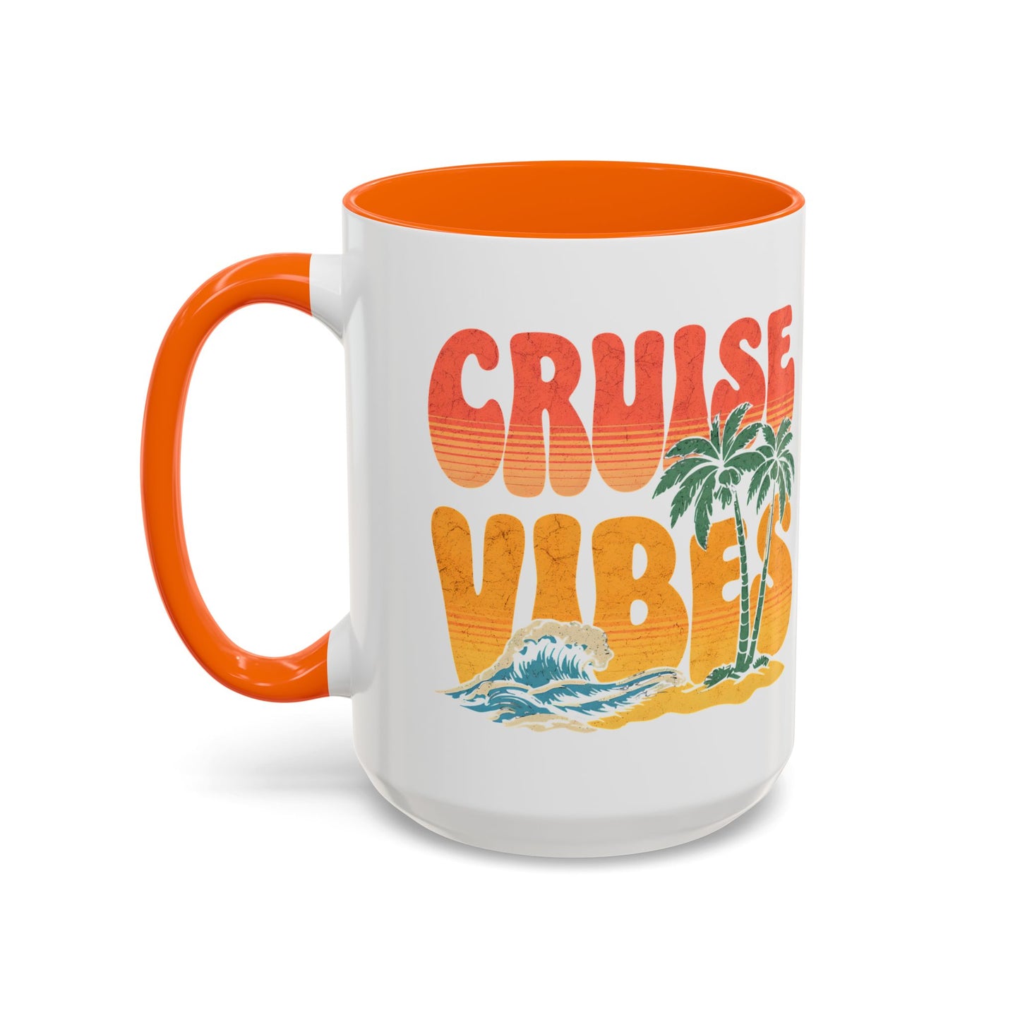 Cruise Vibes Accent Coffee Mug, Cruise Gifts, Royal Caribbean, Disney Cruise Line, Travel Mode, Birthday Cruise Mug