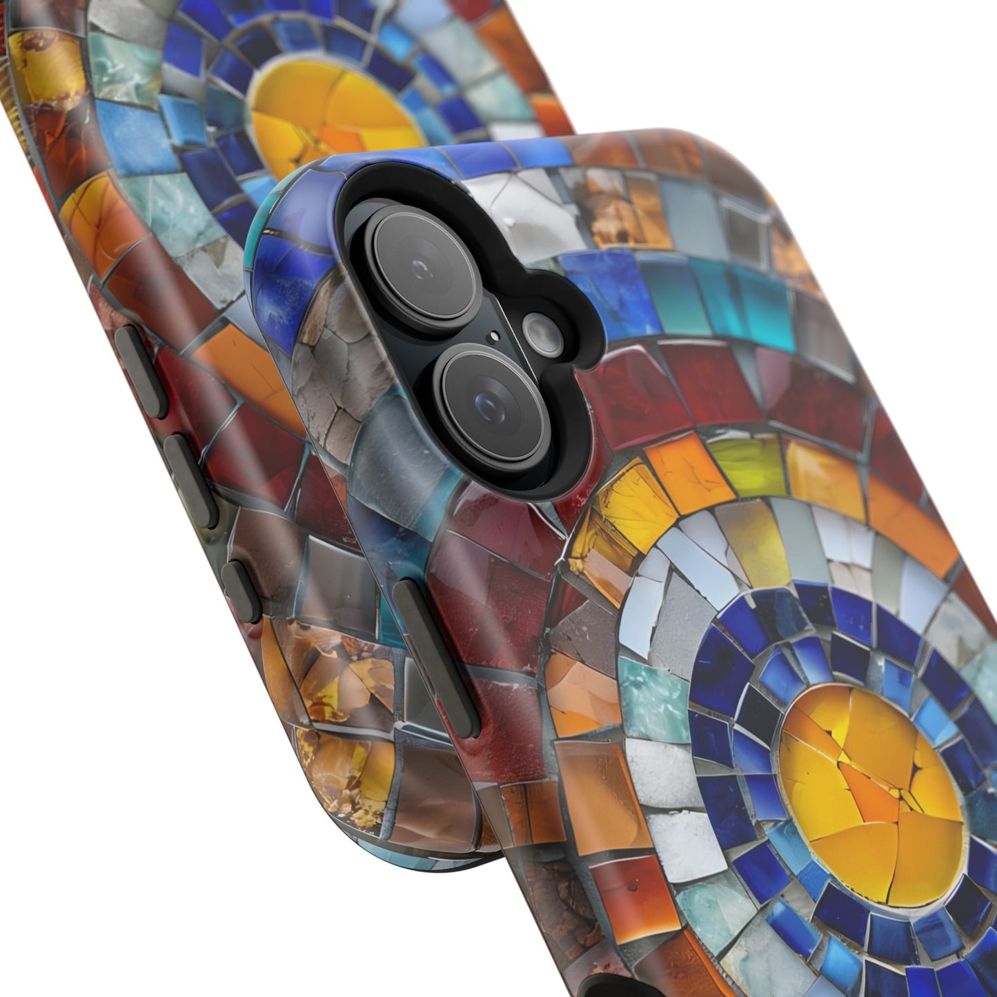 Magnetic Mosaic Phone Case, Trendy iPhone Case, Unique Design, Faux Stained Glass, Custom Phone Cover, Wireless Charging