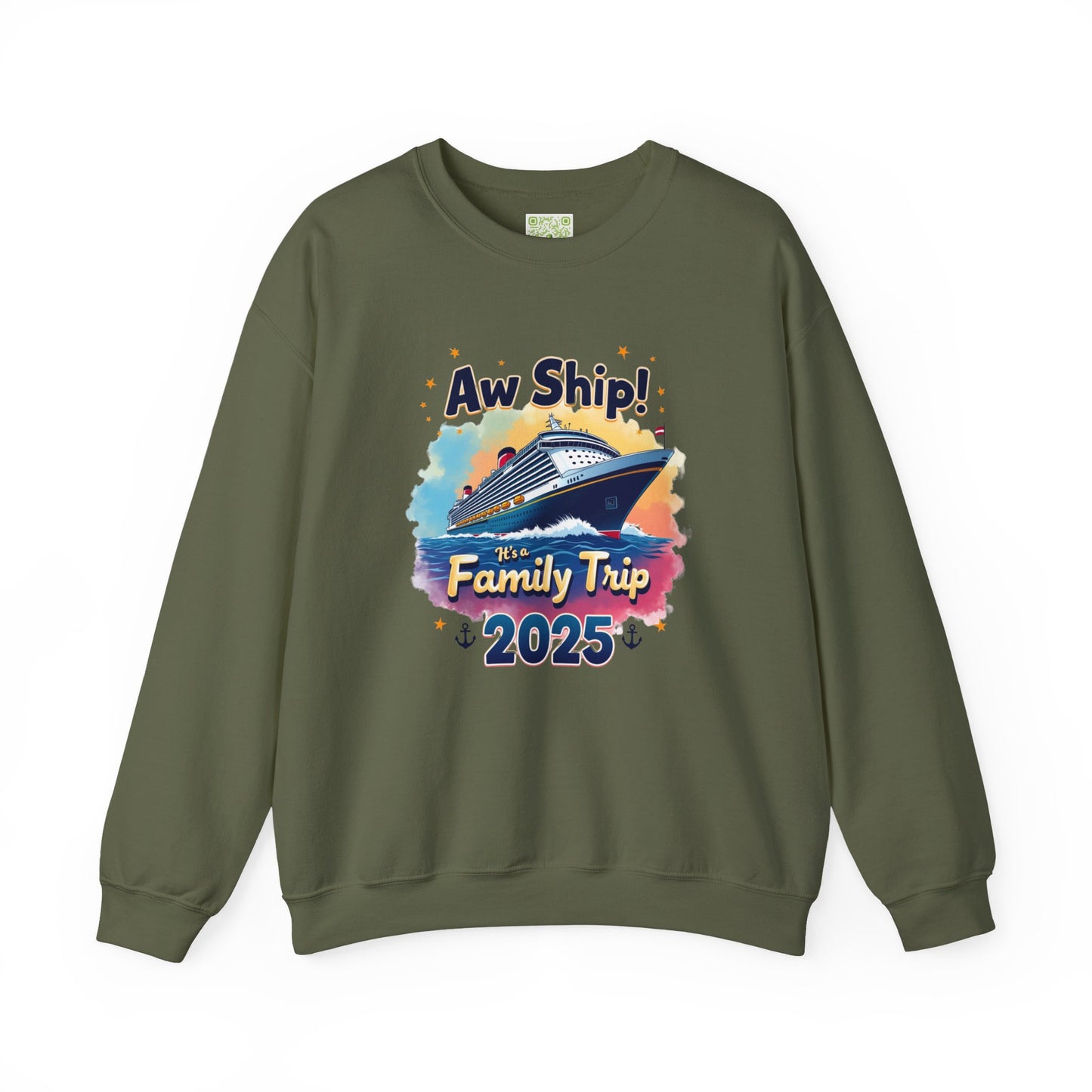 Aw Ship! Family Trip 2025 Unisex Crewneck Sweatshirt, Cruise