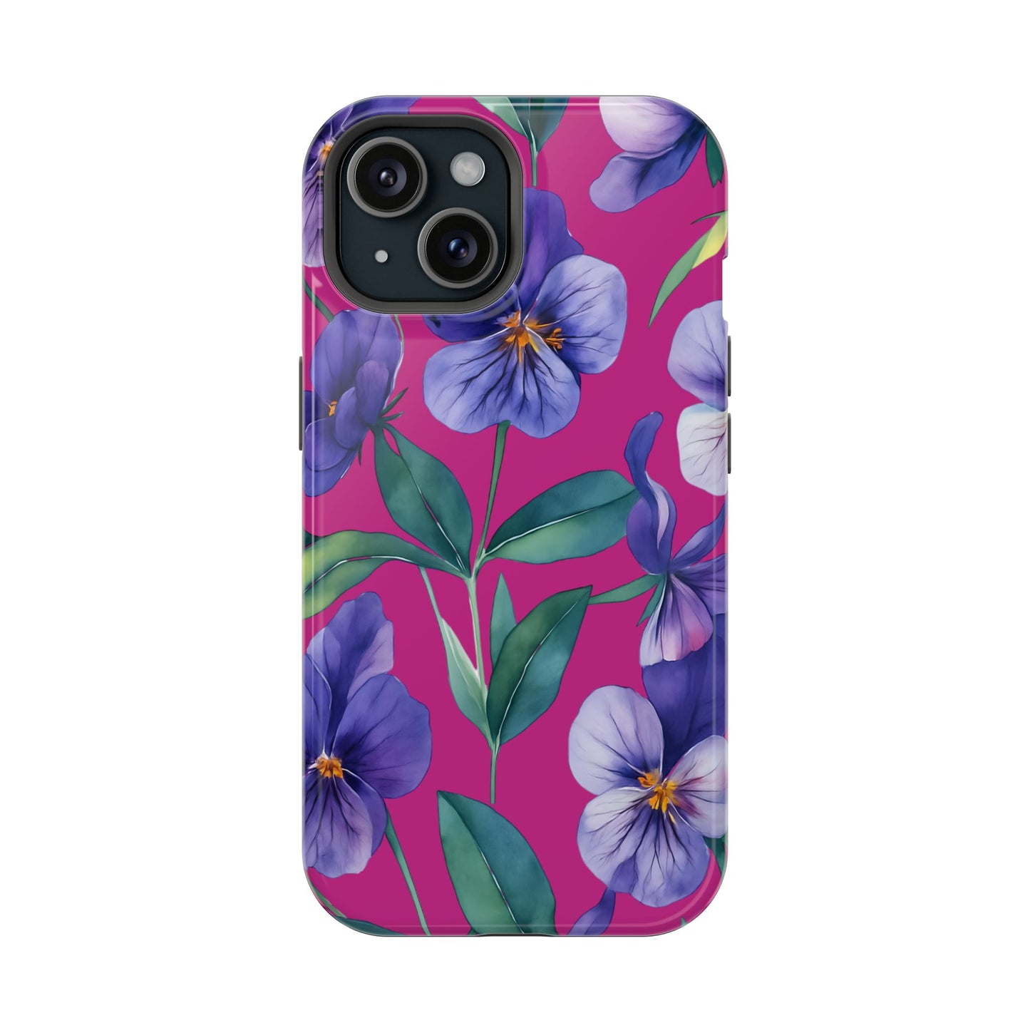 African Violet Floral Magnetic Tough Case, Summer Iphone Case, Wildflower Case, Flower Phone Cover, Stylish Phone Case