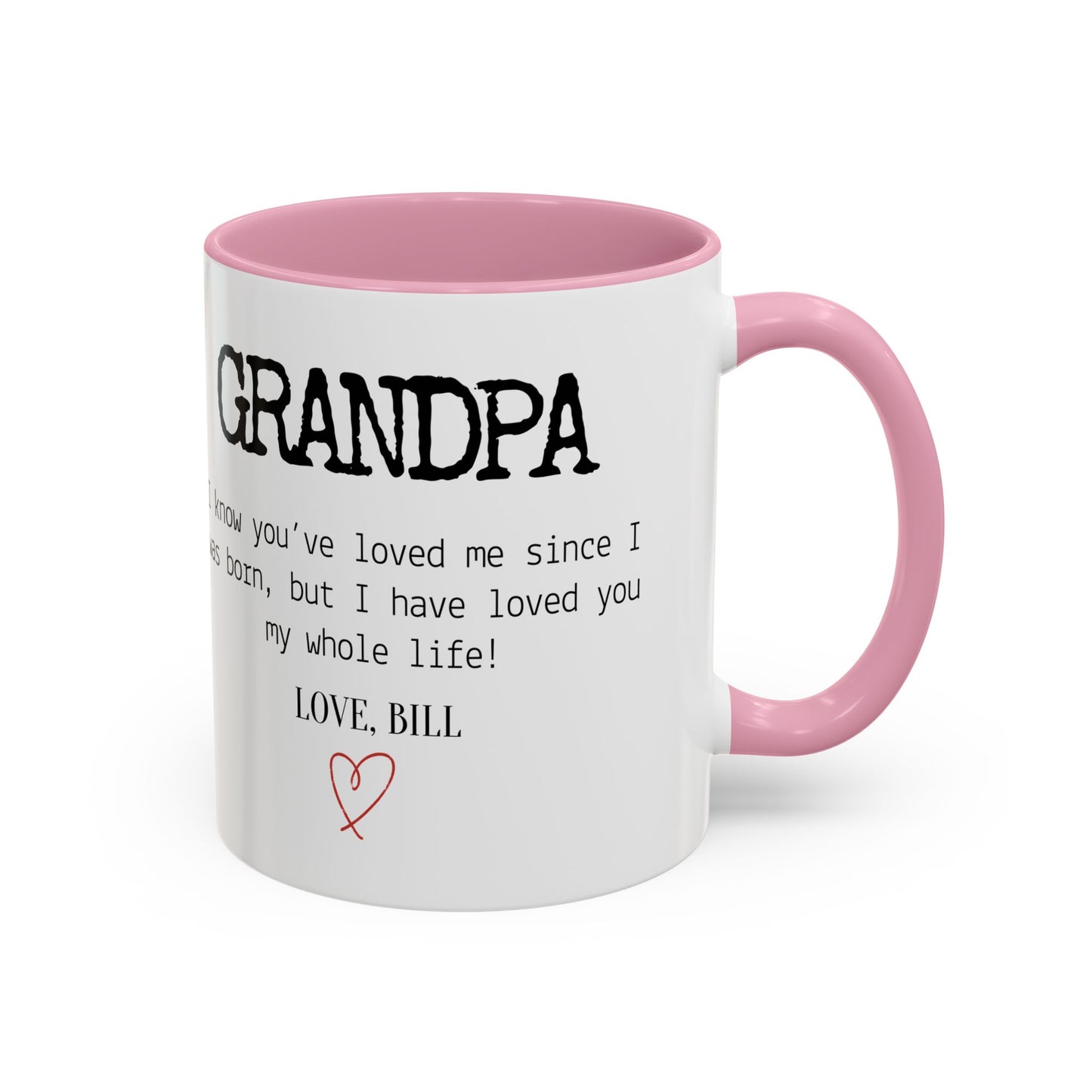 Personalized Grandpa Mug, Gift from Grandchild, Custom Message Coffee Cup, Grandpa Birthday Gift, Father’s Day Mug, Sentimental Gift for Grandpa